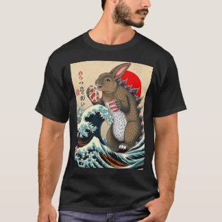 Bunnyzilla Japanese Art Shirt Funny Bunny Gift t-s