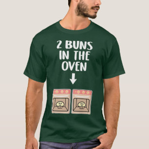 Buns in de Oven Twins Zwangerschap Announcement Ge T-shirt