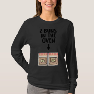 Buns in de Oven Twins Zwangerschap Announcement Ge T-shirt