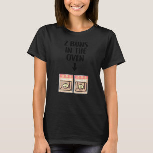Buns in de Oven Twins Zwangerschap Announcement Ge T-shirt