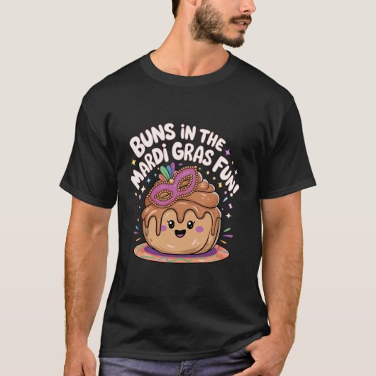Buns in het Mardi Gras Fun! T-shirt (Voorkant)