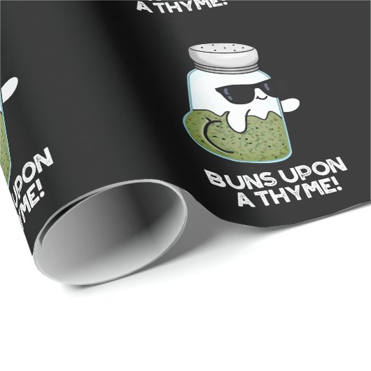 Buns On a Thyme Funny Herb Pun Dark BG Cadeaupapier (Rol Hoek)