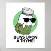 Buns On a Thyme Funny Herb Pun Poster (Voorkant)
