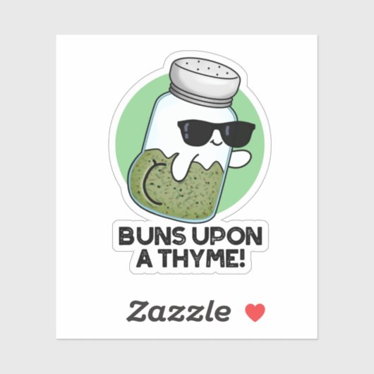 Buns On a Thyme Funny Herb Pun Sticker (Vel)