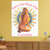 Buns Uit Bikini Strand Meisje Thunder_Cove Canvas Afdruk (Insitu (Woonkamer))