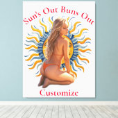 Buns Uit Bikini Strand Meisje Thunder_Cove Canvas Afdruk (Insitu (Houten vloer))