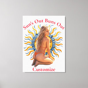 Buns Uit Bikini Strand Meisje Thunder_Cove Canvas Afdruk