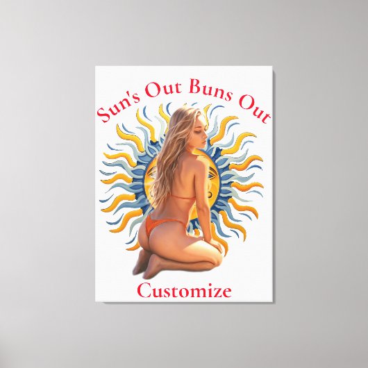 Buns Uit Bikini Strand Meisje Thunder_Cove Canvas Afdruk (Voorkant)