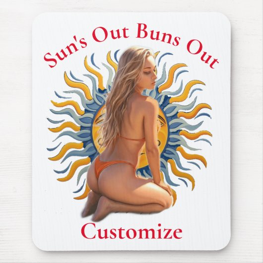 Buns Uit Bikini Strand Meisje Thunder_Cove Muismat (Voorkant)
