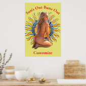 Buns Uit Bikini Strand Meisje Thunder_Cove Poster (Keuken)