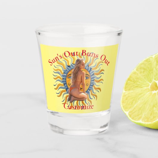 Buns Uit Bikini Strand Meisje Thunder_Cove Shot Glas (Voorkant)