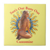 Buns Uit Bikini Strand Meisje Thunder_Cove Tegeltje (Voorkant)