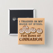 Buns van Cinnamon Funny Button Badge (Voorkant /achterkant)