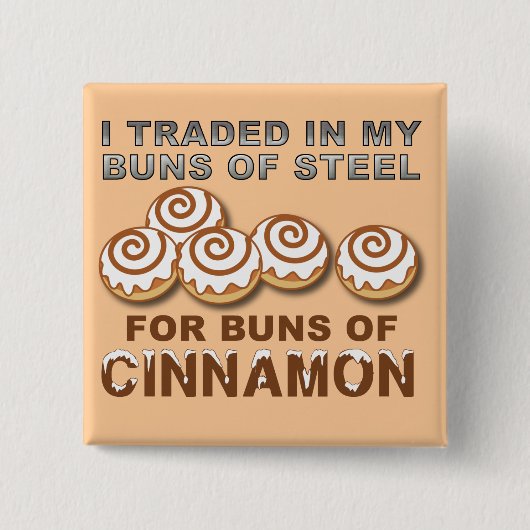 Buns van Cinnamon Funny Button Badge (Voorkant)