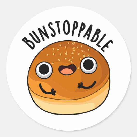 Bunstoppable Funny Bun Pun Ronde Sticker (Voorkant)