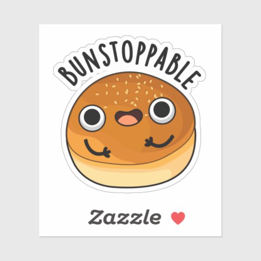 Bunstoppable Funny Bun Pun Sticker (Vel)