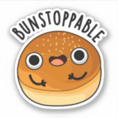 Bunstoppable Funny Bun Pun Sticker (Voorkant)