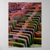 bunte alte Dachziegel gelagert, Poster (Voorkant)