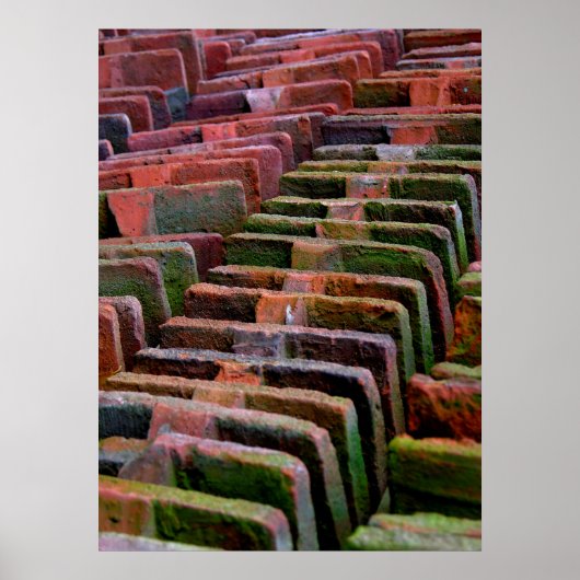 bunte alte Dachziegel gelagert, Poster (Voorkant)