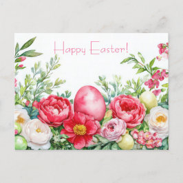 Bunte Aquarell Oster Postkarte mit Frühlingsblumen Briefkaart