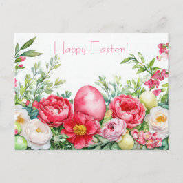 Bunte Aquarell Oster Postkarte mit Frühlingsblumen Briefkaart