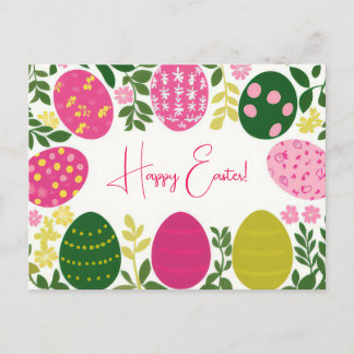Bunte Aquarell Oster Postkarte mit Frühlingsblumen Briefkaart