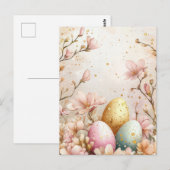 Bunte Aquarell Oster Postkarte mit Ostereiern Briefkaart (Voorkant / Achterkant)