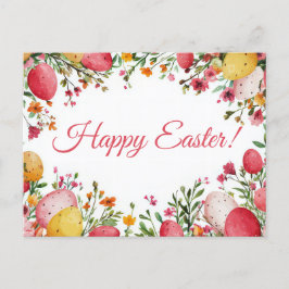 Bunte Aquarell Oster Postkarte mit Ostereiern Briefkaart