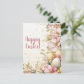 Bunte Aquarell Oster Postkarte mit Ostereiern Briefkaart (Staand voorkant)