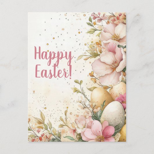 Bunte Aquarell Oster Postkarte mit Ostereiern Briefkaart (Voorkant)