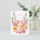 Bunte Aquarell Oster Postkarte mit Ostereiern Briefkaart (Staand voorkant)