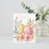 Bunte Aquarell Oster Postkarte mit Ostereiern Briefkaart (Staand voorkant)