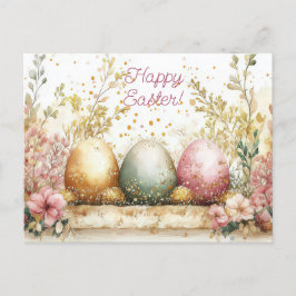 Bunte Aquarell Oster Postkarte mit Ostereiern Briefkaart