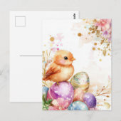 Bunte Aquarell Oster Postkarte mit Ostereiern Briefkaart (Voorkant / Achterkant)