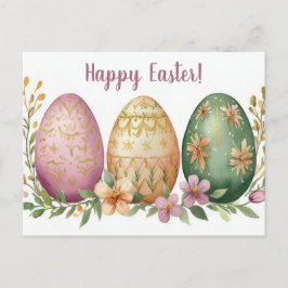 Bunte Aquarell Oster Postkarte mit Ostereiern Briefkaart