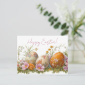 Bunte Aquarell Oster Postkarte mit Ostereiern Briefkaart (Staand voorkant)