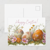 Bunte Aquarell Oster Postkarte mit Ostereiern Briefkaart (Voorkant / Achterkant)
