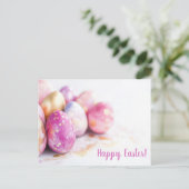 Bunte Aquarell Oster Postkarte mit Ostereiern Briefkaart (Staand voorkant)