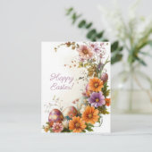 Bunte Aquarell Oster Postkarte mit Ostereiern Briefkaart (Staand voorkant)