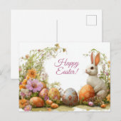 Bunte Aquarell Oster Postkarte mit Ostereiern Briefkaart (Voorkant / Achterkant)