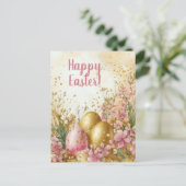 Bunte Aquarell Oster Postkarte mit Ostereiern Briefkaart (Staand voorkant)