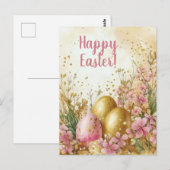 Bunte Aquarell Oster Postkarte mit Ostereiern Briefkaart (Voorkant / Achterkant)