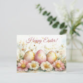 Bunte Aquarell Oster Postkarte mit Ostereiern Briefkaart (Staand voorkant)