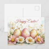 Bunte Aquarell Oster Postkarte mit Ostereiern Briefkaart (Voorkant / Achterkant)