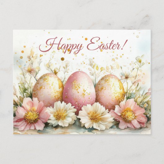 Bunte Aquarell Oster Postkarte mit Ostereiern Briefkaart (Voorkant)