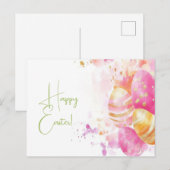 Bunte Aquarell Oster Postkarte mit Osterhasen Briefkaart (Voorkant / Achterkant)