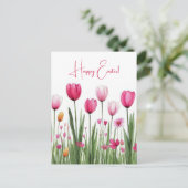 Bunte Aquarell Oster Postkarte mit Tulpen Briefkaart (Staand voorkant)