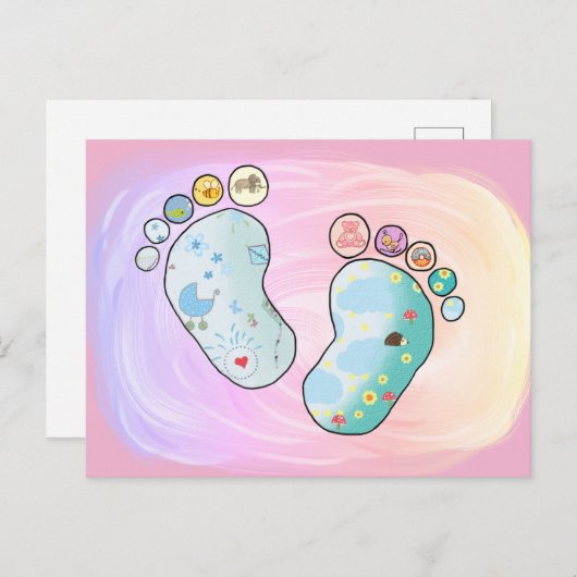 Bunte Babyfüsse Briefkaart (Voorkant / Achterkant)