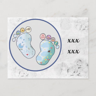 bunte Babyfüsse Briefkaart