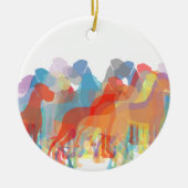 Bunte Doggen Weihnachtsanhänger Keramisch Ornament (Voorkant)